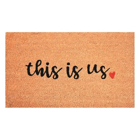 Configuracion 17 x 29 in. Us Rectangular Doormat - Natural Black & Red CO3360059
